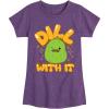 image:imageHYBRID APPAREL Squishmallows  Dill with It Charles Pickle  Youth Girls Short Sleeve TShirtHeather Purple