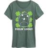 image:imageHYBRID APPAREL Squishmallows  Lucky  Womens Short Sleeve Graphic TShirtHeather Juniper