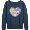 image:imageHYBRID APPAREL Squishmallows  Squish Heart  Womens French Terry Long Sleeve PulloverHeather Indigo