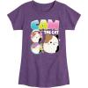 image:imageSquishmallows  Cam The Cat  Youth Girls Short Sleeve TShirtHeather Purple