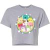 image:imageSquishmallows  Rainbow Circle Group  Juniors Cropped Short Sleeve Graphic TShirtHeather Grey