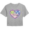 image:imageSquishmallows  Squish Heart  Juniors Cropped Short Sleeve Graphic TShirtHeather Grey