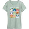 image:imageSquishmallows  Squish Mood Grid  Womens Short Sleeve Graphic TShirtHeather Sea Foam