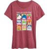 image:imageSquishmallows  Squish Mood Grid  Womens Short Sleeve Graphic TShirtHeather Wine