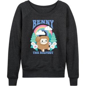 image:imageHYBRID APPAREL Squishmallows  Benny The Bigfoot  Womens French Terry Long Sleeve PulloverHeather Charcoal