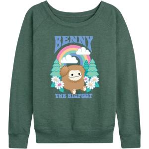 image:imageHYBRID APPAREL Squishmallows  Benny The Bigfoot  Womens French Terry Long Sleeve PulloverHeather Juniper