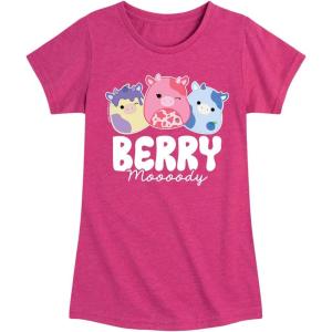 image:imageHYBRID APPAREL Squishmallows  Berry Moooody  Youth Girls Short Sleeve TShirtHeather Fuchsia