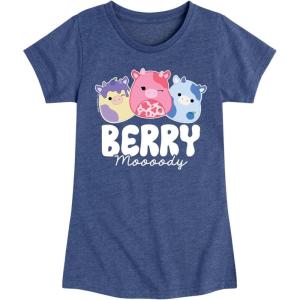 image:imageHYBRID APPAREL Squishmallows  Berry Moooody  Youth Girls Short Sleeve TShirtHeather Navy