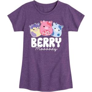 image:imageHYBRID APPAREL Squishmallows  Berry Moooody  Youth Girls Short Sleeve TShirtHeather Purple