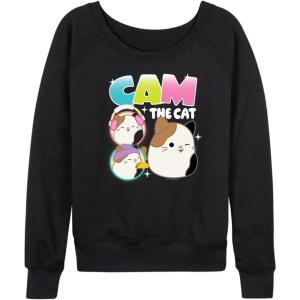 image:imageHYBRID APPAREL Squishmallows  Cam The Cat  Womens French Terry Long Sleeve PulloverBlack