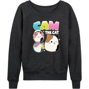 image:imageHYBRID APPAREL Squishmallows  Cam The Cat  Womens French Terry Long Sleeve PulloverHeather Charcoal