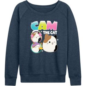 image:imageHYBRID APPAREL Squishmallows  Cam The Cat  Womens French Terry Long Sleeve PulloverHeather Indigo
