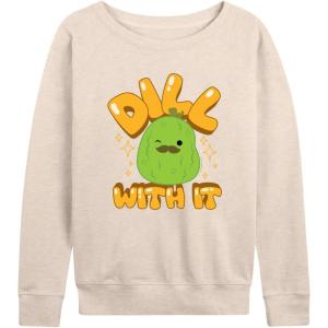 image:imageHYBRID APPAREL Squishmallows  Dill With It Charles Pickle  Womens French Terry Long Sleeve PulloverBirch