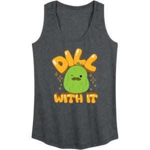 image:imageHYBRID APPAREL Squishmallows  Dill with It Charles Pickle  Womens Racerback TankHeather Charcoal