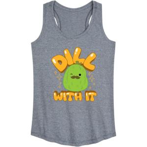 image:imageHYBRID APPAREL Squishmallows  Dill with It Charles Pickle  Womens Racerback TankHeather Grey