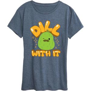 image:imageHYBRID APPAREL Squishmallows  Dill with It Charles Pickle  Womens Short Sleeve Graphic TShirtHeather Blue