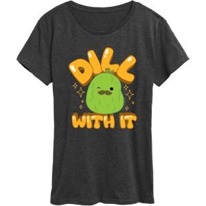 image:imageHYBRID APPAREL Squishmallows  Dill with It Charles Pickle  Womens Short Sleeve Graphic TShirtHeather Charcoal
