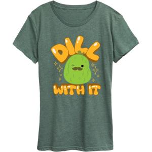 image:imageHYBRID APPAREL Squishmallows  Dill with It Charles Pickle  Womens Short Sleeve Graphic TShirtHeather Juniper