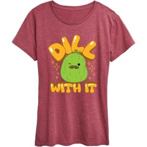 image:imageHYBRID APPAREL Squishmallows  Dill with It Charles Pickle  Womens Short Sleeve Graphic TShirtHeather Wine