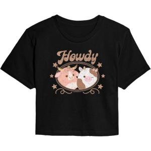 image:imageHYBRID APPAREL Squishmallows  Howdy Cows  Juniors Cropped Short Sleeve Graphic TShirtBlack