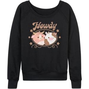 image:imageHYBRID APPAREL Squishmallows  Howdy Cows  Womens French Terry Long Sleeve PulloverBlack