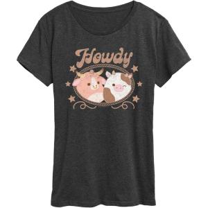 image:imageHYBRID APPAREL Squishmallows  Howdy Cows  Womens Short Sleeve Graphic TShirtHeather Charcoal