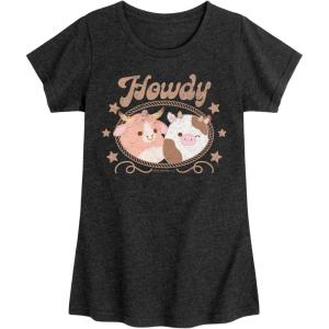 image:imageHYBRID APPAREL Squishmallows  Howdy Cows  Youth Girls Short Sleeve TShirtHeather Black