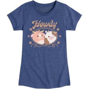 image:imageHYBRID APPAREL Squishmallows  Howdy Cows  Youth Girls Short Sleeve TShirtHeather Navy
