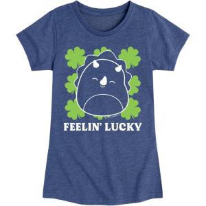 image:imageHYBRID APPAREL Squishmallows  Lucky  Youth Girls Short Sleeve TShirtHeather Navy