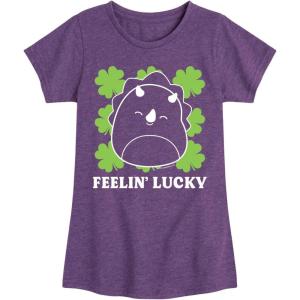 image:imageHYBRID APPAREL Squishmallows  Lucky  Youth Girls Short Sleeve TShirtHeather Purple