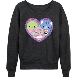 image:imageHYBRID APPAREL Squishmallows  Squish Heart  Womens French Terry Long Sleeve PulloverHeather Charcoal