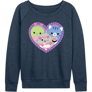 image:imageHYBRID APPAREL Squishmallows  Squish Heart  Womens French Terry Long Sleeve PulloverHeather Indigo