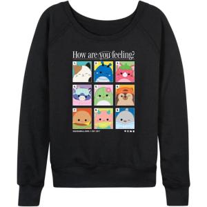 image:imageHYBRID APPAREL Squishmallows  Squish Mood Grid  Womens French Terry Long Sleeve PulloverBlack