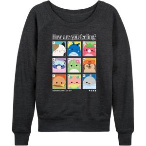 image:imageHYBRID APPAREL Squishmallows  Squish Mood Grid  Womens French Terry Long Sleeve PulloverHeather Charcoal