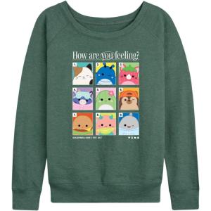 image:imageHYBRID APPAREL Squishmallows  Squish Mood Grid  Womens French Terry Long Sleeve PulloverHeather Juniper
