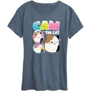 image:imageSquishmallows  Cam The Cat  Womens Short Sleeve Graphic TShirtHeather Blue