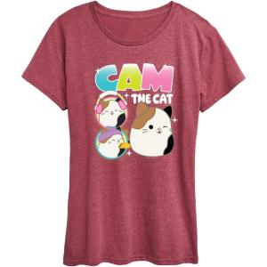 image:imageSquishmallows  Cam The Cat  Womens Short Sleeve Graphic TShirtHeather Wine