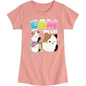 image:imageSquishmallows  Cam The Cat  Youth Girls Short Sleeve TShirtDesert Pink