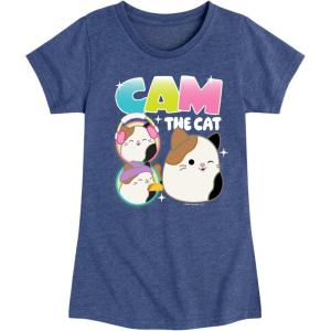 image:imageSquishmallows  Cam The Cat  Youth Girls Short Sleeve TShirtHeather Navy