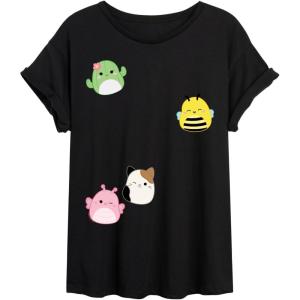 image:imageSquishmallows  Cat Cactus Bee Butterfly Womens Oversized Graphic TShirtBlack