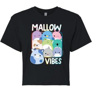image:imageSquishmallows  Mallow Vibes  Juniors Cropped Short Sleeve Graphic TShirtBlack