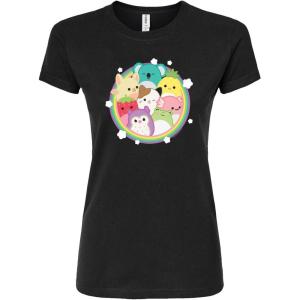 image:imageSquishmallows  Rainbow Circle Group  Juniors Fitted Short Sleeve Graphic TShirtBlack