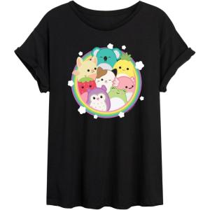 image:imageSquishmallows  Rainbow Circle Group  Womens Oversized Graphic TShirtBlack