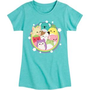 image:imageSquishmallows  Rainbow Circle Group  Youth Girls Short Sleeve TShirtTurquoise