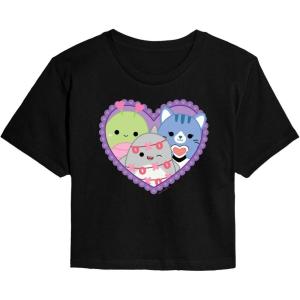 image:imageSquishmallows  Squish Heart  Juniors Cropped Short Sleeve Graphic TShirtBlack
