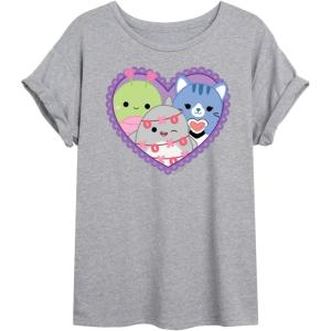 image:imageSquishmallows  Squish Heart  Womens Oversized Graphic TShirtHeather Grey