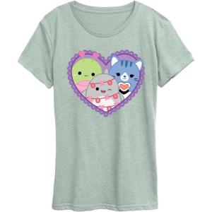 image:imageSquishmallows  Squish Heart  Womens Short Sleeve Graphic TShirtHeather Sea Foam