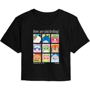 image:imageSquishmallows  Squish Mood Grid  Juniors Cropped Short Sleeve Graphic TShirtBlack