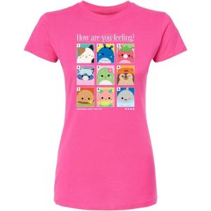 image:imageSquishmallows  Squish Mood Grid  Juniors Fitted Short Sleeve Graphic TShirtFuchsia
