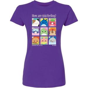 image:imageSquishmallows  Squish Mood Grid  Juniors Fitted Short Sleeve Graphic TShirtPurple